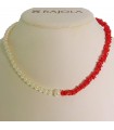 Collana Rajola - Girona con Corallo Rosso e Perle Bianche