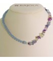 Collana Rajola - Girona con Sfere di Angelite e Fluorite