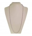 Rajola Necklace - Cecilia Long with Amethyst and White Pearls 6 - 6.5 mm