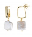 Salvatore Plata Earrings - Asymmetric Jewelry in 925% Gold Silver with Pearl