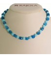 Rajola Necklace - Rubik Choker with Turquoise Paste and Apatite