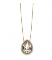 Sikè Necklace - Choker in 925% Golden Silver with Rock Crystal Pendant