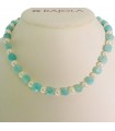 Rajola Necklace - Rubik Choker with White Pearls and Amazonite