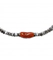 Giadan Bracelet - in 925% Silver with Silver Hematite and Red Coral