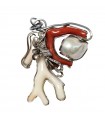 Della Rovere Pendant - in 925% Silver with Baroque Pearl and Coral