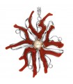 Della Rovere Pendant - in 925% Silver with Red Coral and Pearls