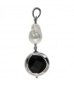 Della Rovere Pendant - in 925% Silver with Baroque Pearl and Black Onyx