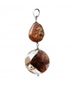 Della Rovere Pendant - in 925% Silver with Ferruginous Quartz and Brown Baroque Pearl