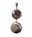 Della Rovere Pendant - in 925% Silver with Ferruginous Quartz and Clear Quartz