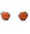 Della Rovere Earrings - Lobe in 925% Silver with Red Coral