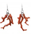 Della Rovere Earrings - Pendants in 925% Silver with Red Coral