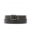 Pineider Men's Belt - Daily 23 Reversible in Black-Brown Leather with Horseshoe Buckle - 0