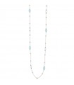 Collana Lelune Glamour - Cristelle Summer Lunga in Argento 925% Rosato con Giada Azzurra