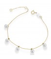 Lelune Bracelet - in 18K Yellow Gold with Freshwater Pearls 4.5 - 5 mm