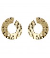 Etruscan Earrings - Itaca Gold Hammered Circle Pendants