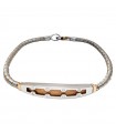 Zancan - Insigna Gold Bracelet in 18K White Gold with 18k Rose Gold Plate and Diamonds