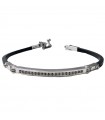 Arkano Men's Bracelet - in Rubber with 18K White Gold Plate and Black Diamonds