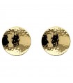 Etruscan Earrings - Ithaca Lobe in 925% Gold Plated Silver with Hammered Discs