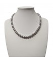 Nimei Necklace for Women - with Strand of Gray Freshwater Pearls 6.5 - 7 mm