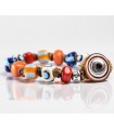 Moi - Ipanema Bracelet with Blue and Orange Murano Glass Pearls