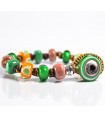 Moi - Jump Bracelet with Green and Orange Murano Glass Pearls