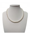 Nimei Necklace - Gold with Strand of Freshwater Pearls 5.5 - 6 mm