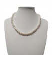 Nimei Necklace for Women - Strand of Freshwater Gold Pearls 7 - 7.5 mm