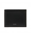 Pineider Men's Wallet - Daily 23 with 6 Compartments in Black Smooth Calfskin