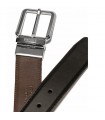 Pineider Men's Belt - Daily 23 in Tumbled Black-Brown Leather