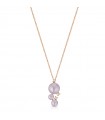 Coscia Necklace - in 18K Rose Gold with 3.5-7 mm Pink Freshwater Pearls Pendant and Natural Diamonds - 0