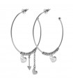 Rue Des Mille Silver Earrings in Circle with Heart and Arrow for Women - 0