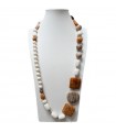 Della Rovere Necklace - in 925% Silver with Orange Calcite and Moonstone