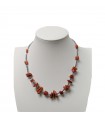 Della Rovere Necklace - in 925% Silver with Hematite and Red Coral