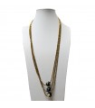 Della Rovere Necklace - Long in 925% Silver with Gold Hematite and Hawk's Eye