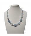 Della Rovere Necklace - in 925% Silver with Hematite and Aquamarine