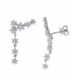 Salvatore Plata Earrings - Legacy in 925% Rhodium Plated Silver with Snowflakes and Cubic Zirconia