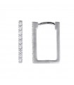 Salvatore Plata - Legacy Rectangular Earrings in 925% Rhodium Plated Silver with White Cubic Zirconia