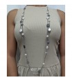 Della Rovere Necklace - Long with Gray Quartz and Baroque Pearls