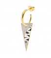 Rue Des Mille Woman's Mono Earring - Spear Circle Zebra with Zircons - 0