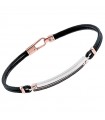 Bracciale Zancan - in Oro Rosa 18 Carati con Targa e Diamanti Neri 0,115 Ct