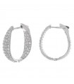 Salvatore Plata Earrings - Hoop in 925% Rhodium Plated Silver with Cubic Zirconia