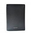 Pineider Vertical Wallet - in Black Tumbled Calfskin