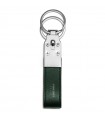 Pineider Double Keyring - Daily 23 in Smooth Green Calfskin