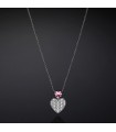 Chiara Ferragni Necklace - Silver Hearts with Pendant Heart and Pink Zircon