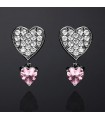 Chiara Ferragni Earrings - Pendant Hearts in 925% Silver with Pink Zircons