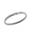 Antorà Bracelet - Memento Tubogas in 18K White Gold with Double Head and Natural Diamonds 0.20 ct - 0