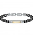 Morellato Men's Bracelet - Gold in Steel and Ceramic with Golden Plate and White Crystals