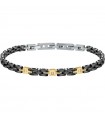 Morellato Men's Bracelet - Diamonds in Steel with Gold Links and White Crystals