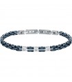 Bracciale Morellato da Uomo - Diamonds in Acciaio con Maglie Blu e Cristalli Bianchi