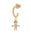 Rue Des Mille Woman's Headband Mono Earring - Child with Zircons Gold - 0